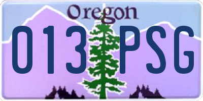 OR license plate 013PSG