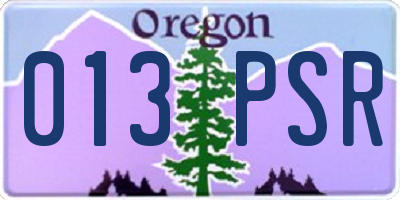 OR license plate 013PSR