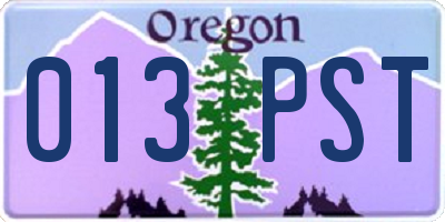 OR license plate 013PST