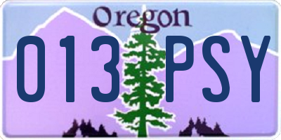 OR license plate 013PSY