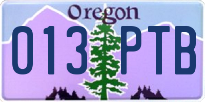 OR license plate 013PTB