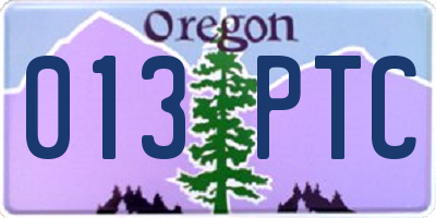 OR license plate 013PTC