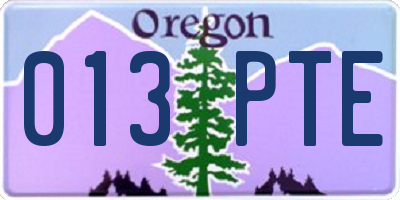 OR license plate 013PTE