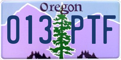 OR license plate 013PTF