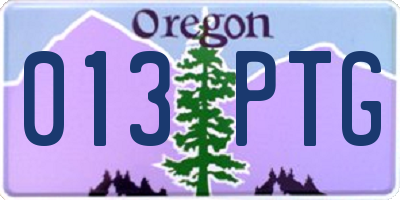 OR license plate 013PTG