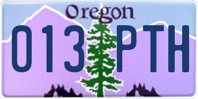 OR license plate 013PTH