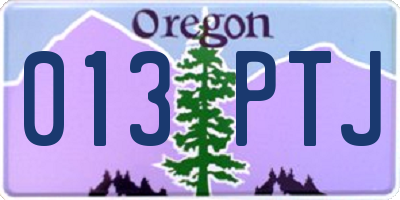 OR license plate 013PTJ