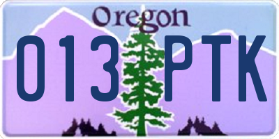OR license plate 013PTK