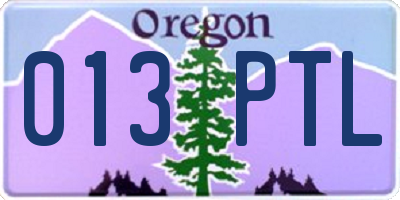 OR license plate 013PTL