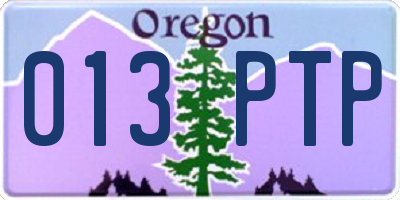 OR license plate 013PTP