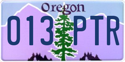 OR license plate 013PTR