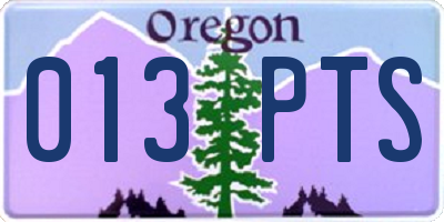 OR license plate 013PTS