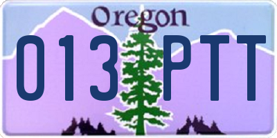 OR license plate 013PTT