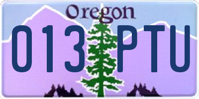 OR license plate 013PTU