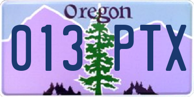 OR license plate 013PTX