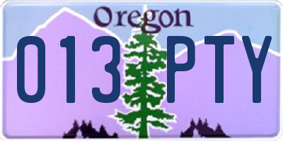 OR license plate 013PTY