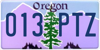 OR license plate 013PTZ