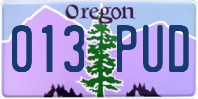 OR license plate 013PUD