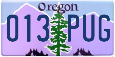 OR license plate 013PUG