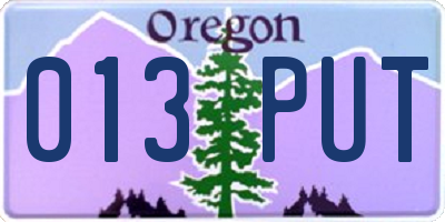 OR license plate 013PUT