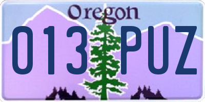 OR license plate 013PUZ
