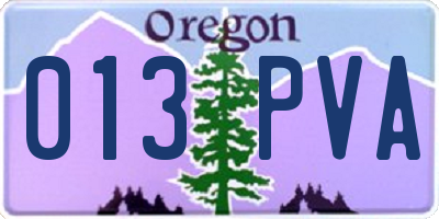 OR license plate 013PVA