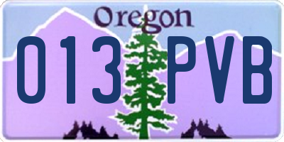 OR license plate 013PVB