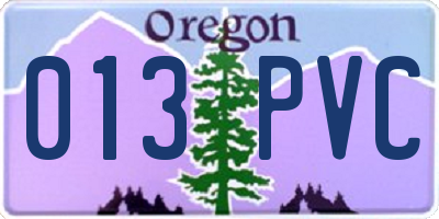 OR license plate 013PVC