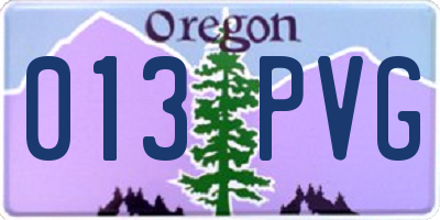 OR license plate 013PVG