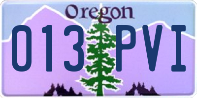 OR license plate 013PVI