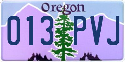 OR license plate 013PVJ