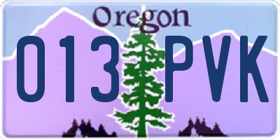 OR license plate 013PVK