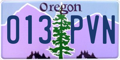 OR license plate 013PVN