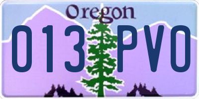 OR license plate 013PVO