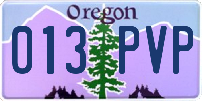 OR license plate 013PVP