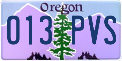 OR license plate 013PVS
