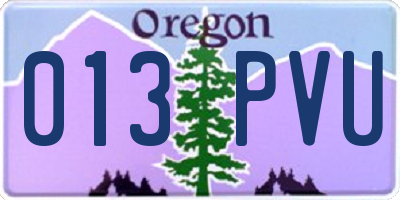OR license plate 013PVU
