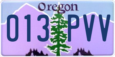 OR license plate 013PVV