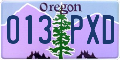 OR license plate 013PXD
