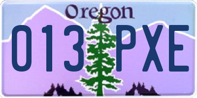 OR license plate 013PXE