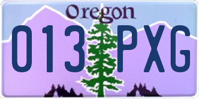 OR license plate 013PXG