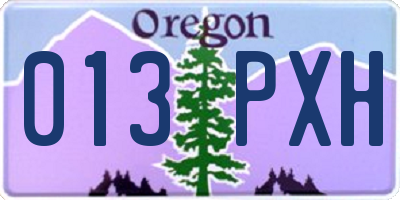 OR license plate 013PXH