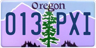 OR license plate 013PXI