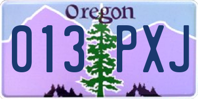 OR license plate 013PXJ