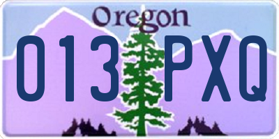 OR license plate 013PXQ