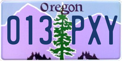 OR license plate 013PXY
