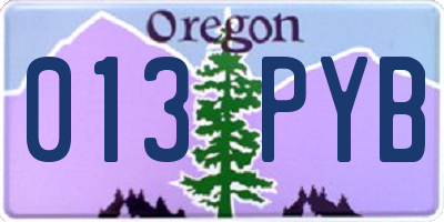 OR license plate 013PYB