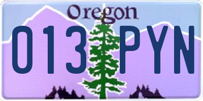 OR license plate 013PYN