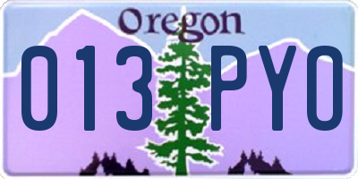 OR license plate 013PYO