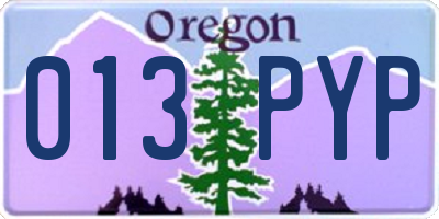 OR license plate 013PYP